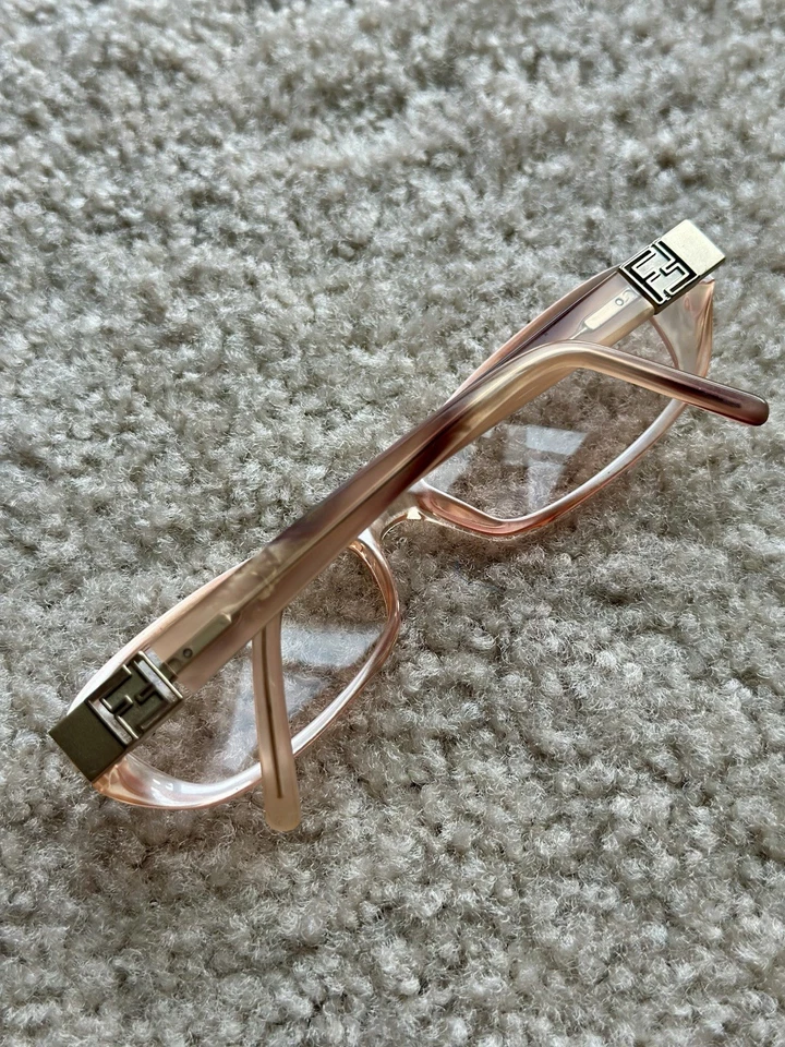 FENDI VTG Reading Glasses F673 Translucent Rose Pink Gold Ginger Made In Italy - Image 2 of 4