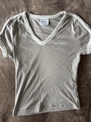 iets frans... Mädchen T-Shirt S Grau V-Ausschnitt Kurzarm