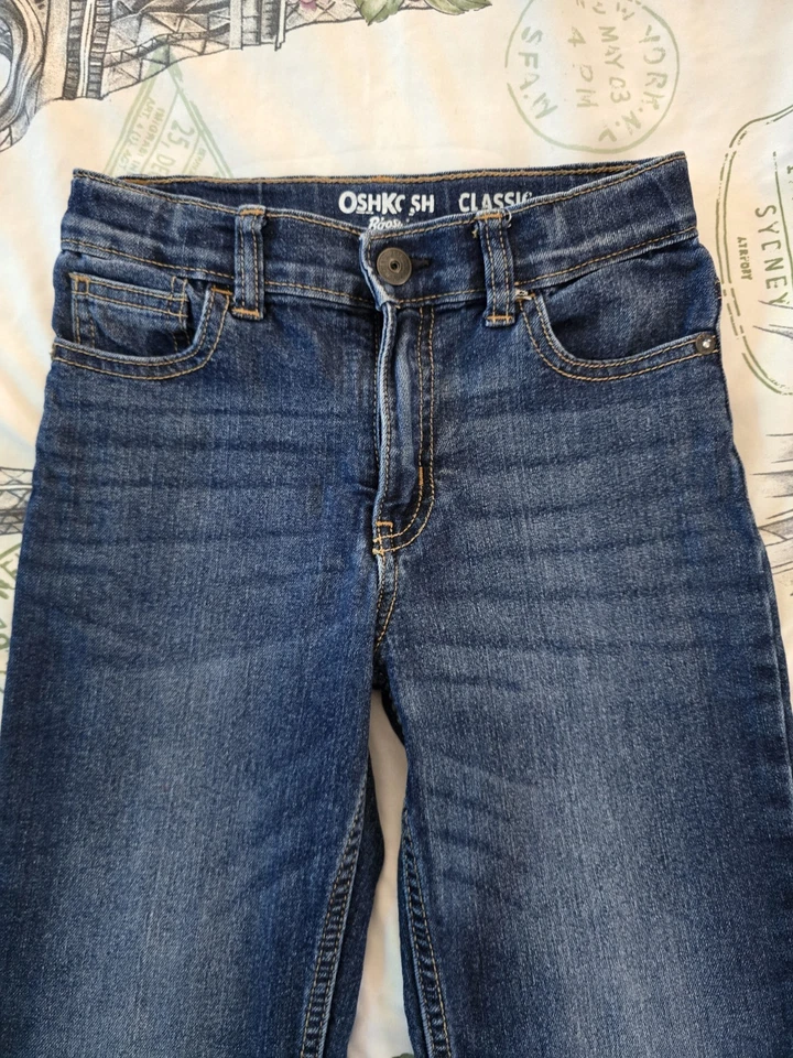 OSHKOSH B'GOSH CLASSIC SLIM KIDS BLUE JEANS ADJUSTABLE WAIST SIZE 6R LOT OF 4 - Image 4 of 4