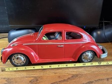 Vintage 1960s Bandai King Size Battery Op Red Volkswagen VW Beetle Works READ 
