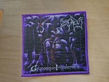 DYING FETUS, GROTESQUE IMPALEMENT, SEW ON PURPLE BORDER WOVEN PATCH