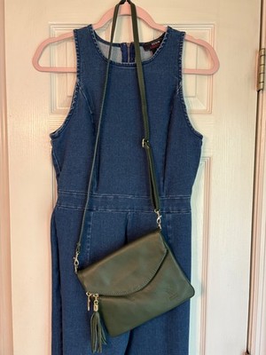 Vera Pelle Italian Leather Purse Hunter Green