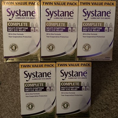 Systane Complete multi symptom Eye Drops Twin Pack 5 New  Boxes 8/27+