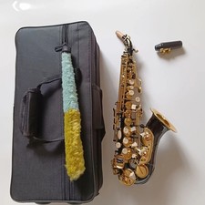 New High Quality Curved Soprano Saxophone Bb Black Brass w/ Mouthpiece Case