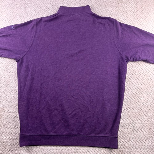 Maglione golf Peter Millar uomo L viola quarto zip corona comodo traspirante - Foto 5 di 10