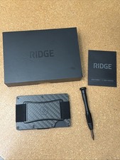 The Ridge RFID Blocking Wallet with Cash Strap Carbon Fiber 3k PREOWNED 