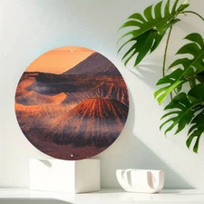 1pc 2D Volcanoes & Geothermal Energy Aluminum Wall Art - Classic Landscape Deco