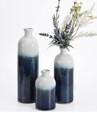 Vases Blue And White 3 Sizes Ceramic Vase