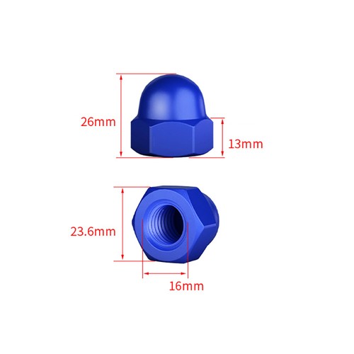 M3 M4 M5 M6-M20 Dome Nuts Colorful Nylon Plastic Hex Dome Nuts Grade 66 DIN1587 - Picture 59 of 61