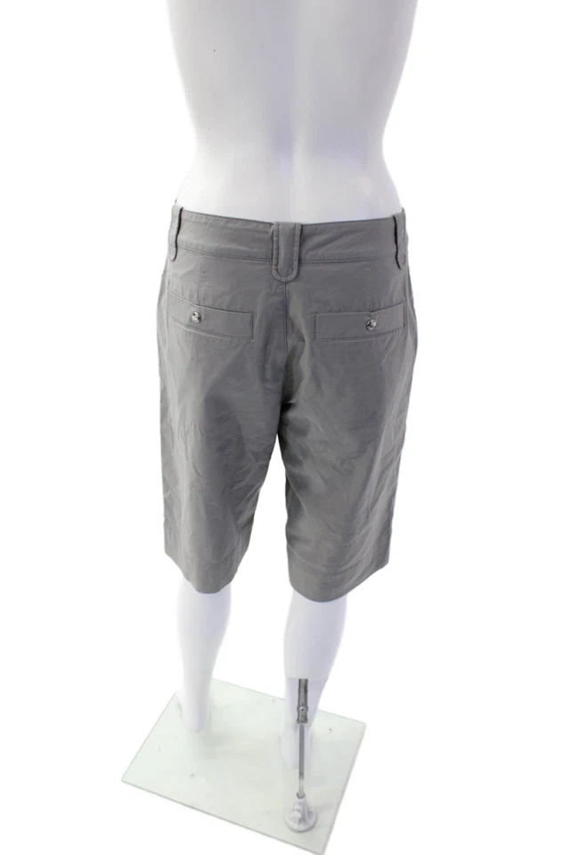 Bermudas sin cordones Bogner de algodón con gancho y ojo delanteras planas grises talla 6 para mujer Foto 3 de 4