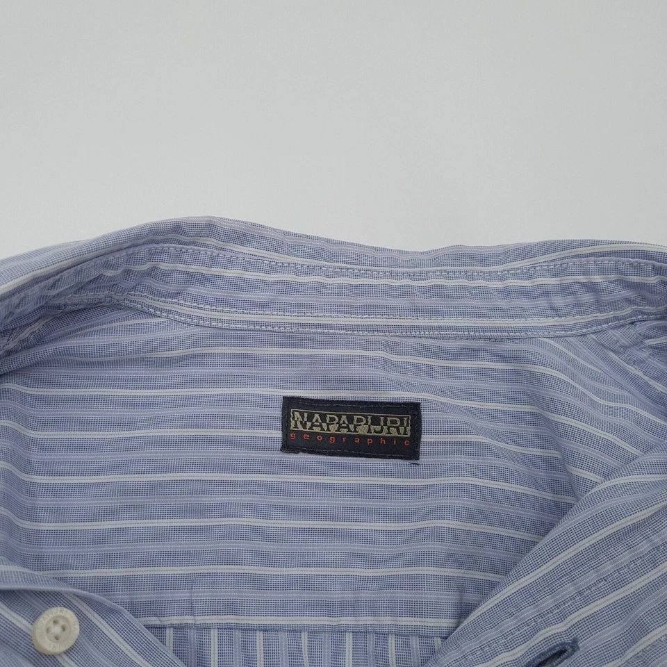 Camisa Napapijri Hombre Azul Rayas Manga Larga Rr5 Talla L Foto 3 de 4