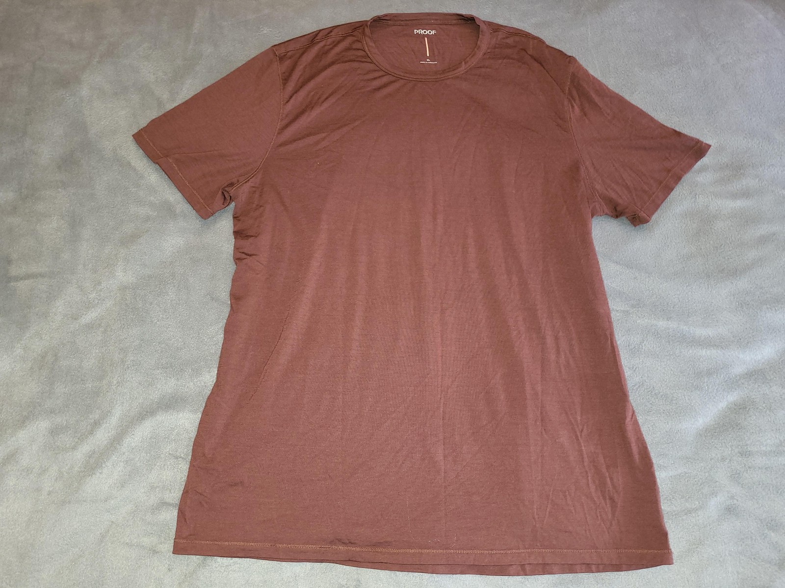 Proof Shirt Mens XL Brown Merino Wool Blend Crewneck Lightweight Performance Tee