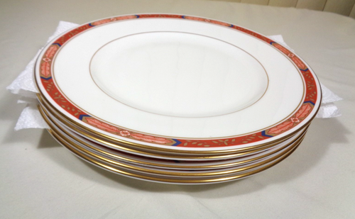 Royal Worcester Beaufort Red Rust 10 5/8"Dinner Plates set of 5 unused mint - Picture 6 of 17