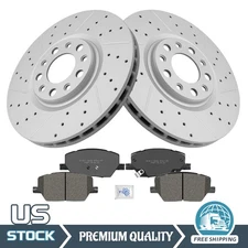 Front Drilled Brake Rotors Brake Pads Kit for Jeep Compass Renegade Fiat 500X