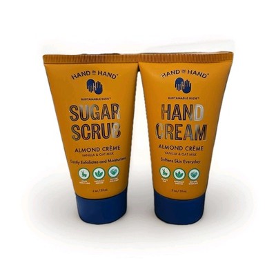 Hand in Hand Sugar Scrub & Hand Cream in Almond Creme 2 Oz