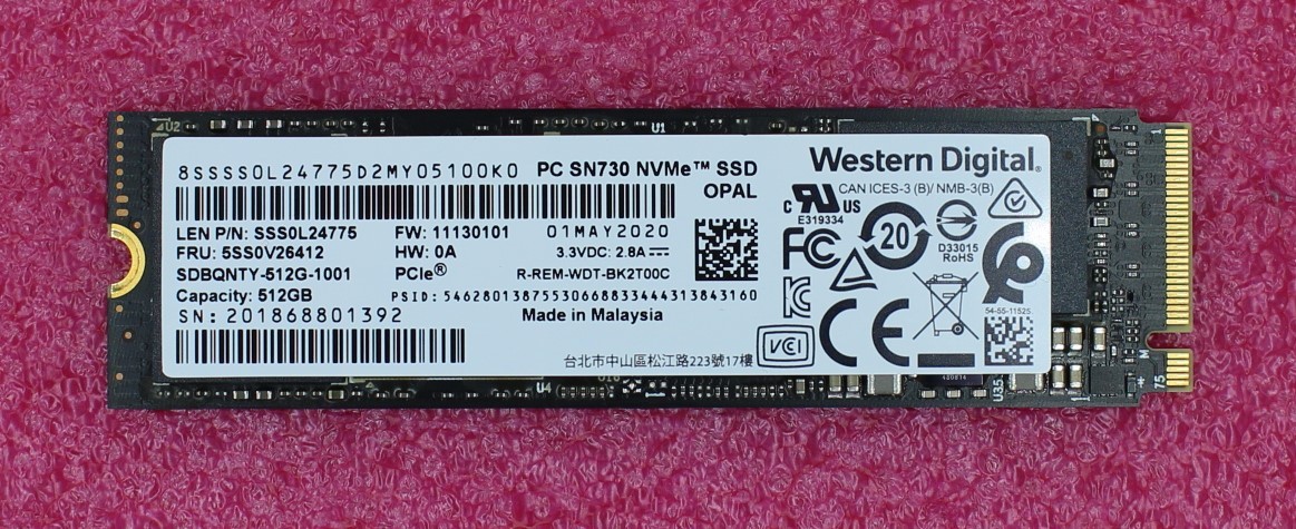 5SS0V26412 - Lenovo 512G M.2 2280 PCIE3X4 WD OPAL - 1 Slot | eBay