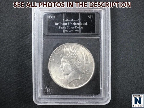 NobleSpirit } 1922 Peace Silver Dollar BU