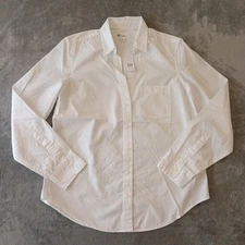 Gap Super Shirt Womens Medium White Long Sleeve Button Up 100% Cotton New