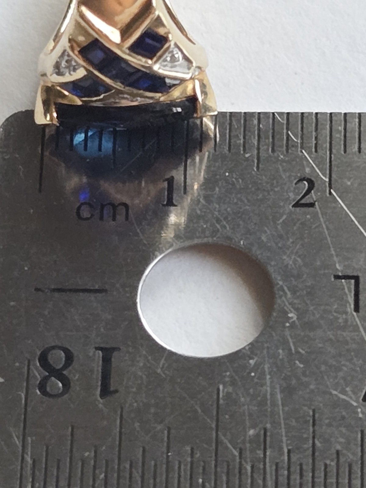 10K Solid Gold Diamond Sapphire Statement Ring-Sz… - image 12