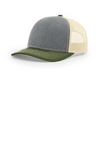 Richardson Trucker Cap Heather Grey/Birch/Army Olive 112