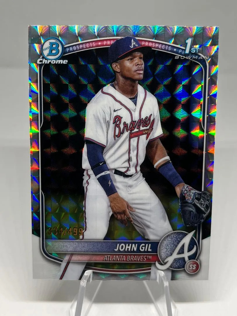 John Gil 2025 Bowman Chrome Geometric Refractor /499 #BCP-172 Braves