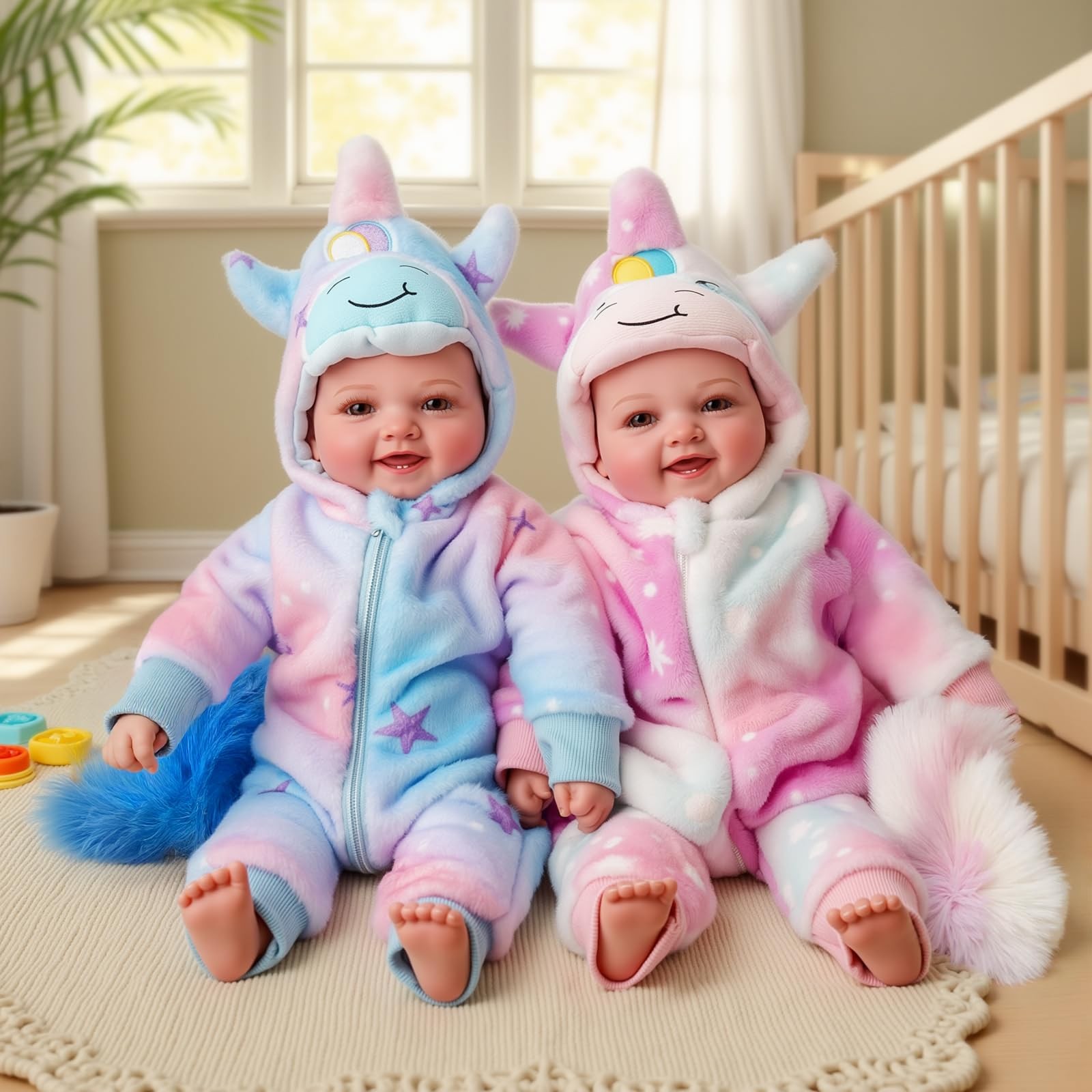 Twins - Soft Body Newborn Dolls With Accessories For