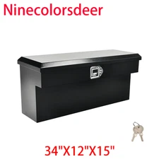34''×12''×15'' Steel Side Mount Pickup Truck Trunk Storage Tool Box w/Lock
