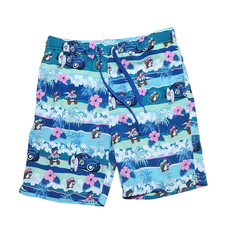 Buc-ee's Swim Trunks Youth M Tropical Beaver Surf Car Hawaiian AOP Shorts