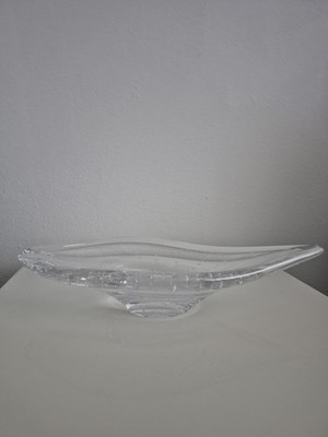 Kristallschale Fish Kosta Entwurf Vicke Lindstrand um 1960 signiert Kosta eff