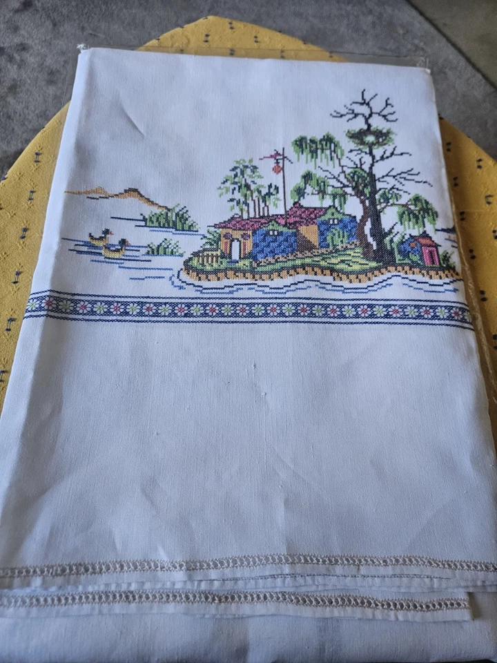 Grande  nappe lin.Brordée 175×250 - Photo 2/3