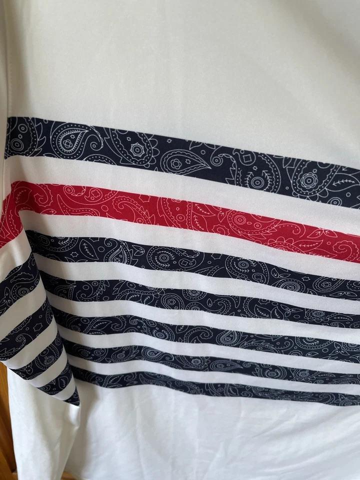 Hombres 3XL Golf Polo Puma Elastizado Poli Rojo Blanco y Azul Águila Curva Tenedor Grande MT Foto 4 de 4