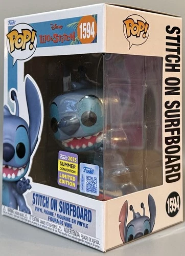 Funko Pop! Disney Lilo & Stitch Stitch Surfboard 2025 SDCC Shared Sticker #1594