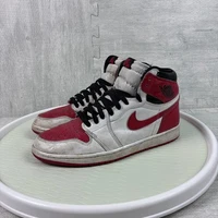 Air Jordan 1 Retro OG High Heritage Men's 10 White Red Sneaker Shoes 555088-161