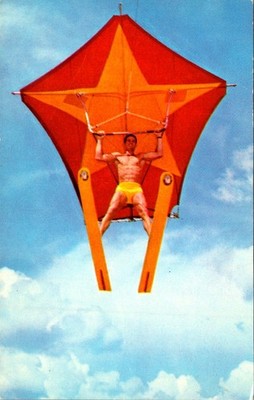 Cypress Gardens Florida 1957 Curt Teichcolor Human Kite Water Ski Postcard