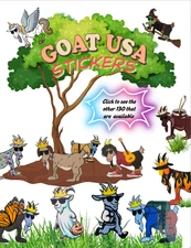 🐐RARE GOAT USA STICKERS  " NEW Low Prices"  Over 130 options -Your choice🐐