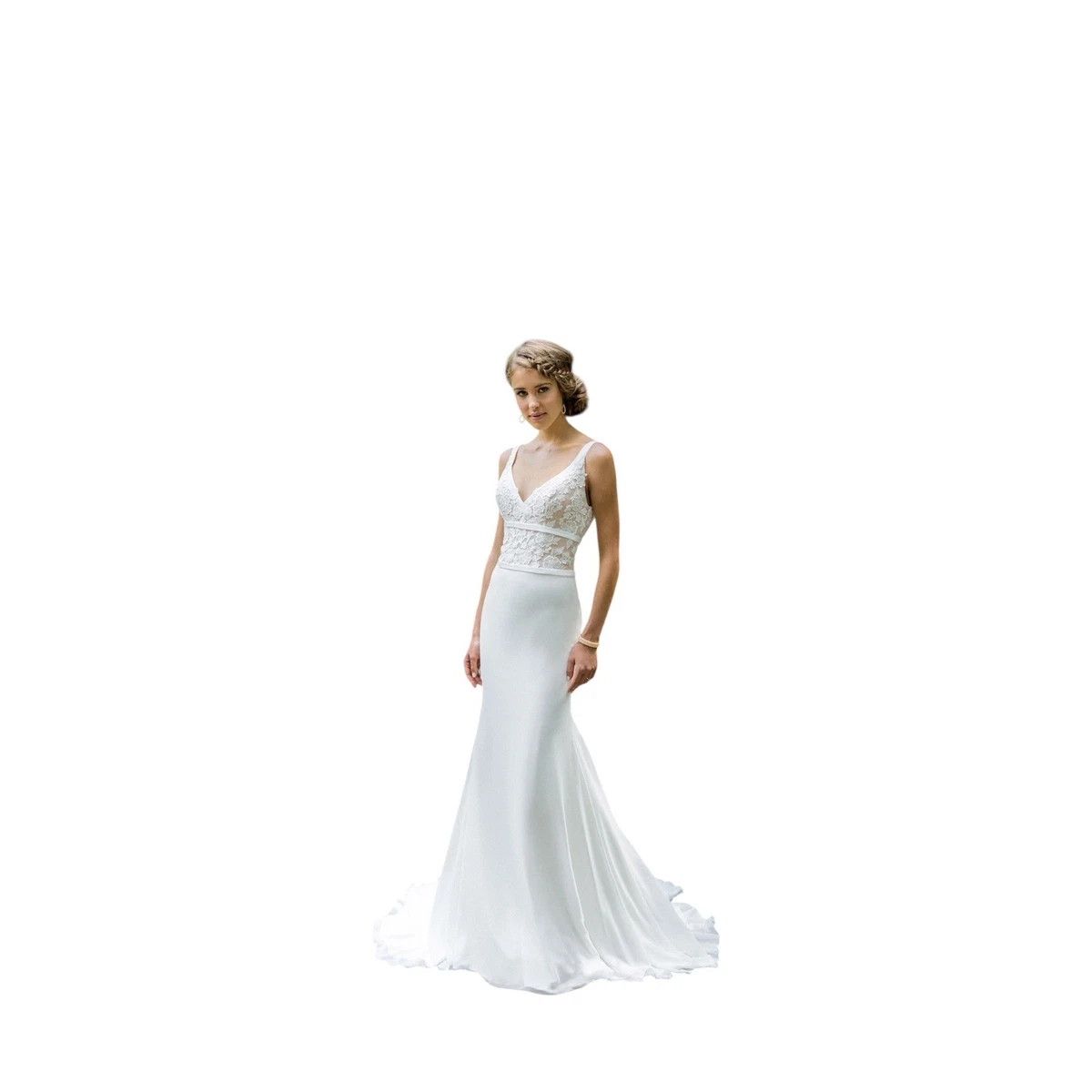 Ivory Chiffon Sheath Wedding Dresses for sale