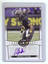 KENDALL FULLER Virginia Tech Hokies / Kansas City Chiefs - 2013 Leaf  AUTOGRAPH