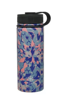 Gaiam 18oz Stainless Steel Water Bottle - Pink & Blue Kaleidoscope
