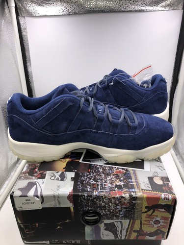 Air Jordan Retro 11 Low Derek Jeter size 10.5 DS Navy Blue White - Picture 5 of 10