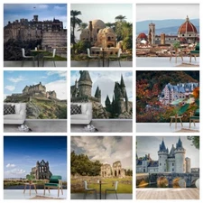 3D Building Landscape Sky Self-adhesive Wallpaper Removable Wallpaper Wall Mural