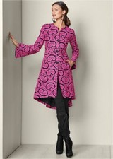 Venus Pink & Black Paisley Print Coat Jacket 8