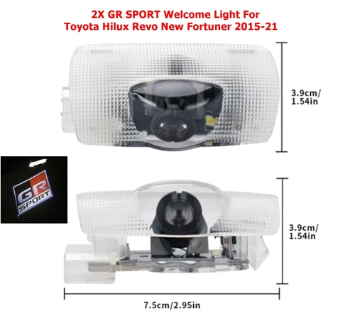2x Welcome Light GR SPORT For Toyota Hilux Revo New Fortuner 2015-21