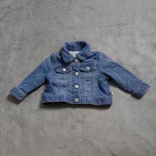 Baby B'gosh Denim Jacket Girls 6M Blue Button Up Collared Long Sleeve