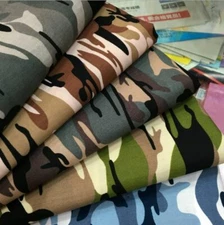 1 Yard Fashion Army Green Camo Camouflage Print Cotton Material Fabrics Poplin