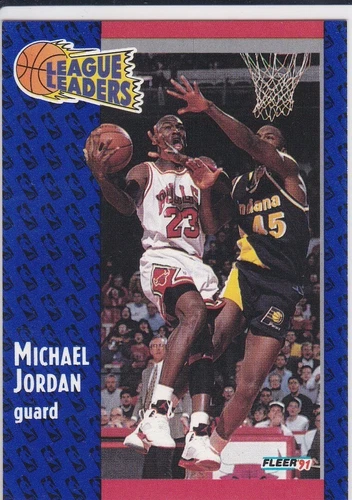 MICHAEL JORDAN 1991 Fleer LEAGUE LEADERS Basketball Card CHICAGO BULLS!