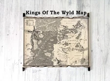 Kings Of The Wyld Map on Handmade Scroll, The Heartwyld Map, Bloody Rose Map
