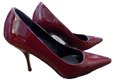 Claudia Ciuti EUC 8.5 Dark Red Burgundy Patent Leather 3.75" Heels Sexy Pumps