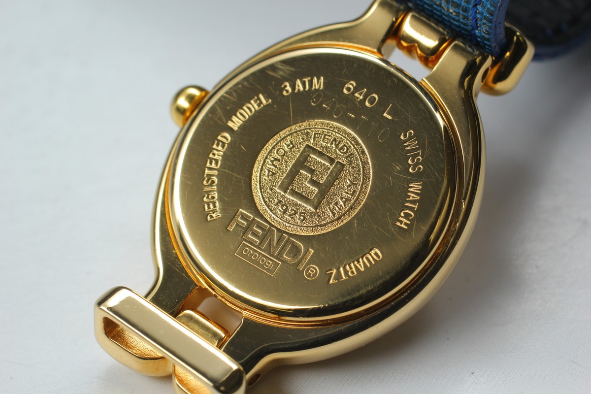 w/ Box ] FENDI 640L 5 Colors Change Belt Gold Women's Quartz