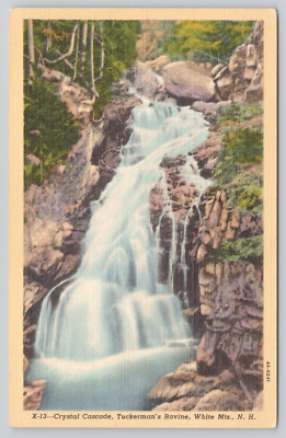 Postcard Crystal Cascade Waterfall White Mountains New Hampshire