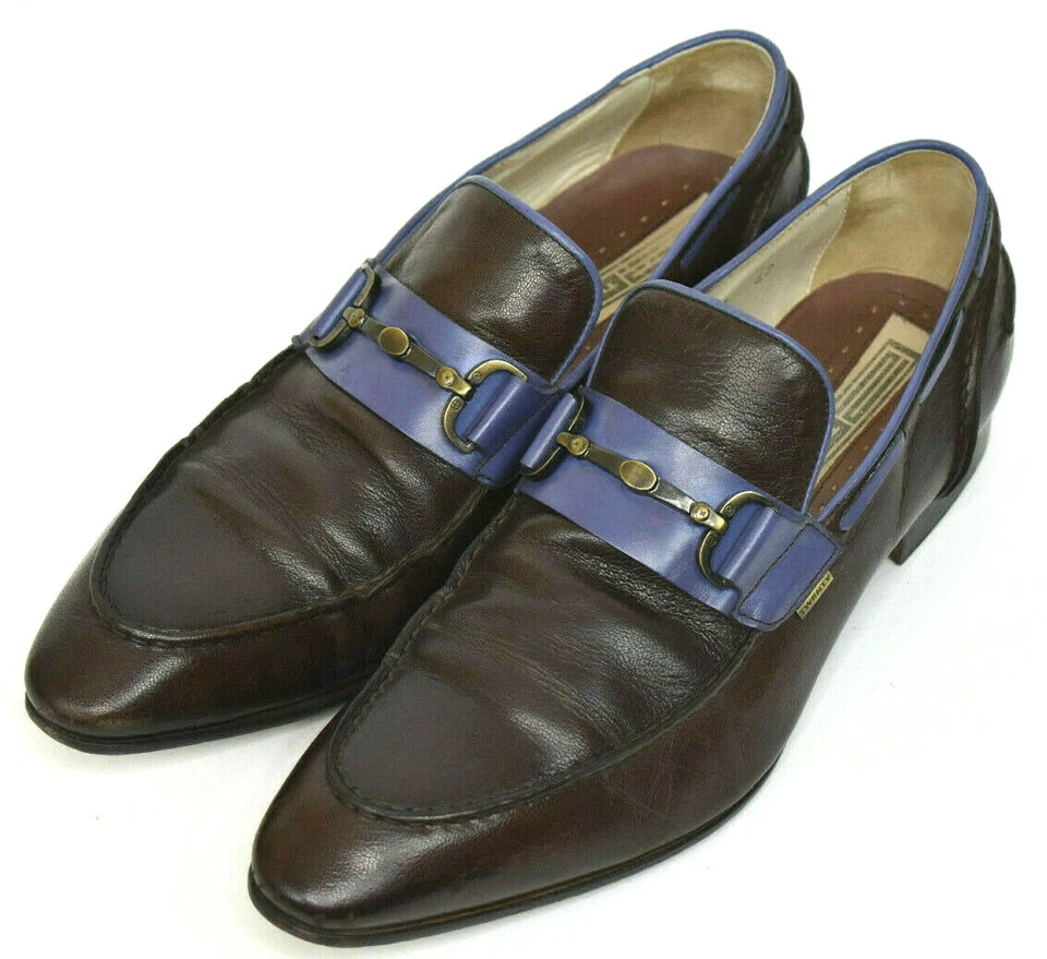 Vero Cuoio Classic Loafer Brown Leather Shoes Buckle Made In Italy Sz 9 Euro 42 - Image 2 of 4